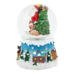 Northlight 5.5" Santa Claus With Christmas Tree & Reindeer Swirling Snow Globe -Northlight D046341S 14