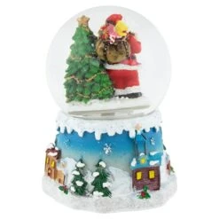 Northlight 5.5" Santa Claus With Christmas Tree & Reindeer Swirling Snow Globe -Northlight D046341S 15