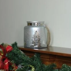 Northlight 8" Reindeer & Tree Silhouette Pillar Candle Holder With Handle -Northlight D046368S 15