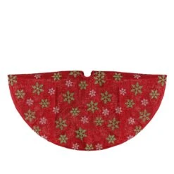 Northlight 20" Red Metallic & Snowflake Print Mini Tree Skirt 11 Northlight 20" Red Metallic & Snowflake Print Mini Tree Skirt -Northlight D046387S 11