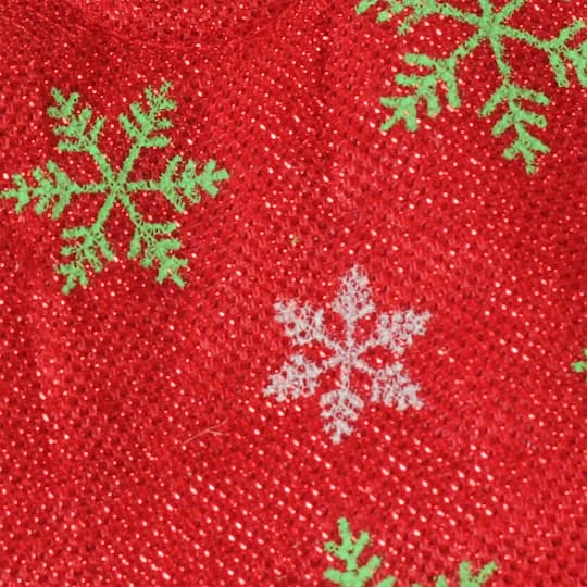 Northlight 20" Red Metallic & Snowflake Print Mini Tree Skirt 7 Northlight 20" Red Metallic & Snowflake Print Mini Tree Skirt - Image 5