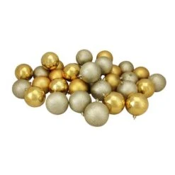 Northlight 60ct Vegas Gold Shatterproof 4-Finish Ball Ornaments 9 Northlight 60ct Vegas Gold Shatterproof 4-Finish Ball Ornaments -Northlight D046402S 11
