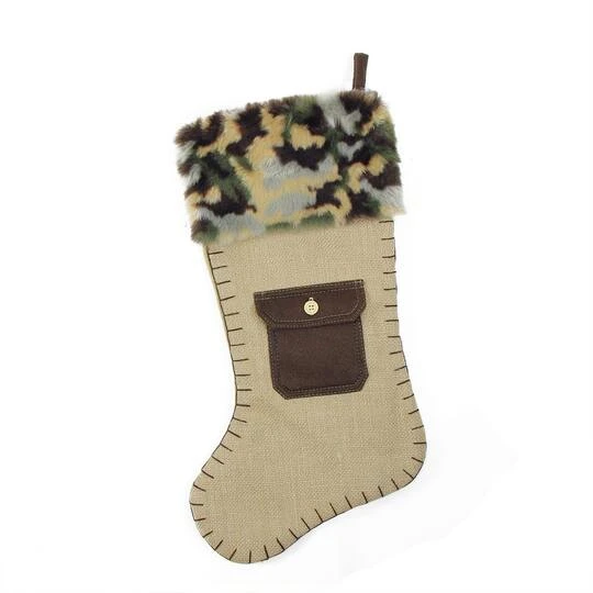 Northlight 20.5" Burlap & Camouflage Christmas Stocking 6 Northlight 20.5" Burlap & Camouflage Christmas Stocking - Image 4