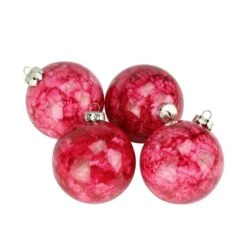 Northlight 4ct Marbled Crimson Red Shatterproof Ball Ornaments 13 Northlight 4ct Marbled Crimson Red Shatterproof Ball Ornaments -Northlight D046432S 2