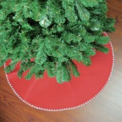 Northlight 26" Christmas Traditions Cardinal Red With White Stitching Mini Tree Skirt 11 Northlight 26" Christmas Traditions Cardinal Red With White Stitching Mini Tree Skirt -Northlight D046434S 13