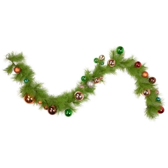 Northlight 6ft. Unlit Multicolor Ornaments Long Needle Pine Artificial Garland 6 Northlight 6ft. Unlit Multicolor Ornaments Long Needle Pine Artificial Garland - Image 4