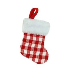Northlight 7" Red & White Gingham Print Christmas Stocking -Northlight D046473S 11