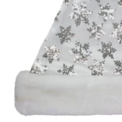 Northlight 14" Adult Medium Sequin Snowflake Santa Hat, White 12 Northlight 14" Adult Medium Sequin Snowflake Santa Hat, White -Northlight D046488S 13
