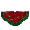 Northlight 48" Red Sequined Poinsettia & Velveteen Trim Tree Skirt 2 Northlight 48" Red Sequined Poinsettia & Velveteen Trim Tree Skirt -Northlight D046621S 1
