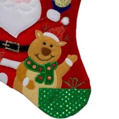 Northlight 20.5" Santa Claus, Reindeer & Glitter Presents Christmas Stocking 12 Northlight 20.5" Santa Claus, Reindeer & Glitter Presents Christmas Stocking -Northlight D046709S 13