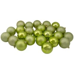Northlight 60ct Shatterproof Kiwi Green 4-Finish Ball Ornaments 8 Northlight 60ct Shatterproof Kiwi Green 4-Finish Ball Ornaments -Northlight D046710S 11