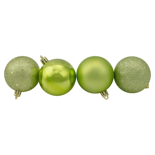 Northlight 60ct Shatterproof Kiwi Green 4-Finish Ball Ornaments 6 Northlight 60ct Shatterproof Kiwi Green 4-Finish Ball Ornaments - Image 4
