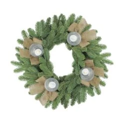 Northlight 21" Artificial Pine & Burlap Votive Candle Holder -Northlight D046727S 11