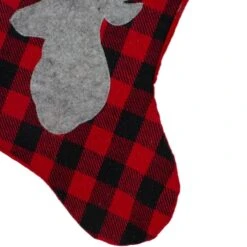 Northlight 20.5" Alpine Chic Shepherd's Check Reindeer Stocking 12 Northlight 20.5" Alpine Chic Shepherd's Check Reindeer Stocking -Northlight D046773S 13