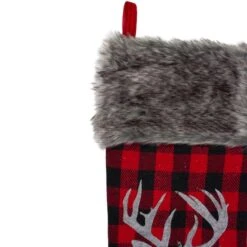 Northlight 20.5" Alpine Chic Shepherd's Check Reindeer Stocking 13 Northlight 20.5" Alpine Chic Shepherd's Check Reindeer Stocking -Northlight D046773S 14