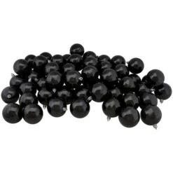 Northlight 60ct Matte Jet Black Shatterproof Ball Ornaments -Northlight D046790S 11