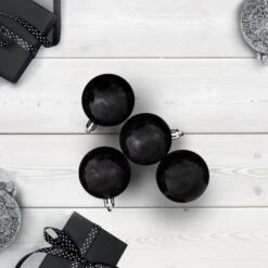 Northlight 60ct Matte Jet Black Shatterproof Ball Ornaments -Northlight D046790S 12
