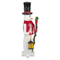 Northlight 18" Glittered Wooden Snowman & Bird Nutcracker 12 Northlight 18" Glittered Wooden Snowman & Bird Nutcracker -Northlight D046810S 4