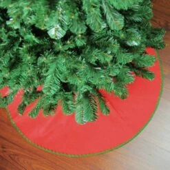 Northlight 26" Christmas Traditions Cardinal Red With Green Stitching Mini Tree Skirt 11 Northlight 26" Christmas Traditions Cardinal Red With Green Stitching Mini Tree Skirt -Northlight D046823S 13