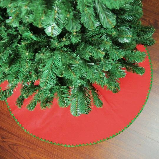 Northlight 26" Christmas Traditions Cardinal Red With Green Stitching Mini Tree Skirt 7 Northlight 26" Christmas Traditions Cardinal Red With Green Stitching Mini Tree Skirt - Image 5