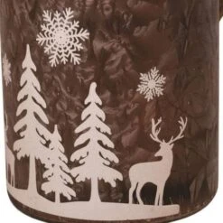 Northlight 12" Brown Winter Scene Christmas Pillar Candle Lantern 11 Northlight 12" Brown Winter Scene Christmas Pillar Candle Lantern -Northlight D046830S 13