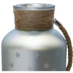 Northlight 12" Christmas Trees And Snowflakes Pillar Candle Holder With Handle -Northlight D046837S 13