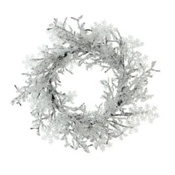 Northlight 22" Clear Ice & Snowflakes Black Twigs Wreath 11 Northlight 22" Clear Ice & Snowflakes Black Twigs Wreath -Northlight D046852S 11