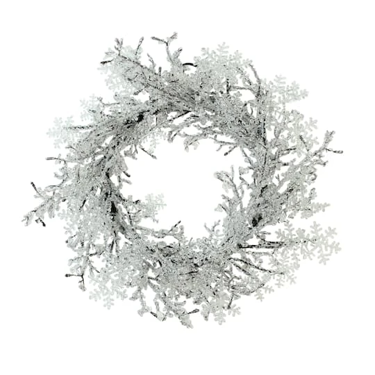 Northlight 22" Clear Ice & Snowflakes Black Twigs Wreath 6 Northlight 22" Clear Ice & Snowflakes Black Twigs Wreath - Image 4