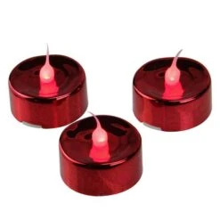 Northlight Christmas Flicker Flame LED Tea Light Candle Set, Red -Northlight D050717S 3