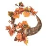 Northlight 20" Unlit Autumn Harvest Artificial Pinecone, Berries & Leaves Cornucopia Wreath
