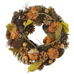 Northlight 13.25" Unlit Autumn Harvest Artificial Pine Cones & Gourds Thanksgiving Wreath 7 Northlight 13.25" Unlit Autumn Harvest Artificial Pine Cones & Gourds Thanksgiving Wreath -Northlight D204674S 1 1