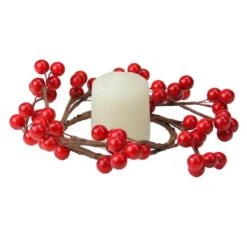 Northlight 7" Artificial Red Berries Christmas Candle Holder Ring -Northlight D204739S 11