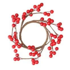 Northlight 7" Artificial Red Berries Christmas Candle Holder Ring -Northlight D204739S 12