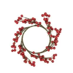 Northlight 9" Artificial Red Berries Christmas Candle Holder Ring 10 Northlight 9" Artificial Red Berries Christmas Candle Holder Ring -Northlight D204740S 1 1