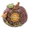 Northlight 7" Harvest Blessings Pumpkin With Sunflower & Bird Decoration -Northlight D204775S 1