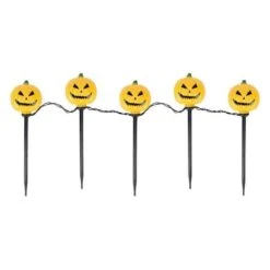Northlight Clear Lighted Scary Jack-o-Lantern Halloween Pathway Markers, 5 Pack 5 Northlight Clear Lighted Scary Jack-o-Lantern Halloween Pathway Markers, 5 Pack -Northlight D204792S 1 1