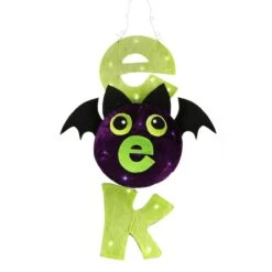 Northlight LED-Lighted Hanging Halloween "EEK" Spooky Bat