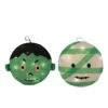 Northlight 14" LED Mummy & Frankenstein Hanging Outdoor Halloween Decoration Set
