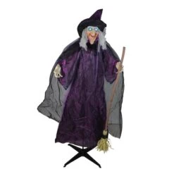 Northlight 5.5ft. Lighted & Animated Witch Halloween Figure Decoration