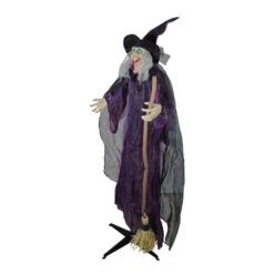 Northlight 5.5ft. Lighted & Animated Witch Halloween Figure Decoration -Northlight D204890S 2