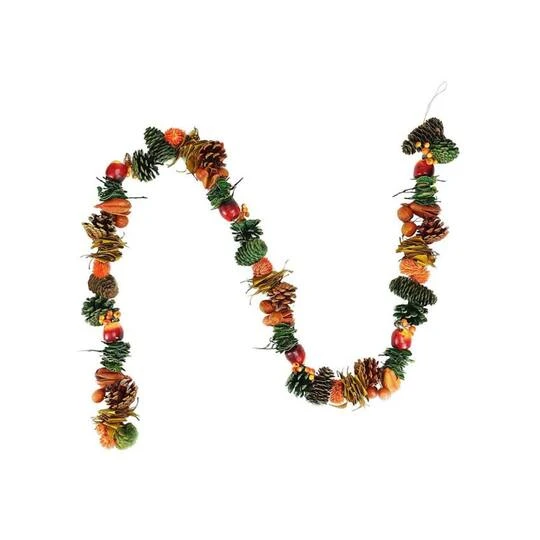 Northlight 5ft. Autumn Harvest Pine Cones & Apples Artificial Garland 3 Northlight 5ft. Autumn Harvest Pine Cones & Apples Artificial Garland