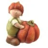 Northlight Fall Harvest Boy Holding Artificial Pumpkin Thanksgiving Tabletop Decoration -Northlight D204905S 1