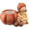 Northlight Fall Harvest Sitting Girl With Pumpkin Pot Tabletop Decoration -Northlight D204907S 1