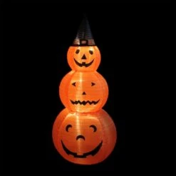 Northlight 48" Pre-Lit Pumpkins With Witch Hat Halloween Outdoor Decoration -Northlight D204909S 2