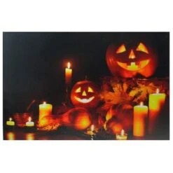 Northlight Halloween Harvest Jack-o-Lanterns LED Canvas Wall Art