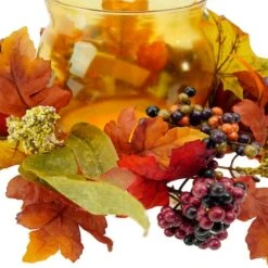 Northlight 17" Autumn Apple & Berry Hurricane Glass Pillar Candle Holder -Northlight D204927S 3