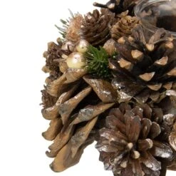 Northlight 7.25" Autumn Artificial Foliage Pine Cone Votive Candle Holder -Northlight D204942S 15