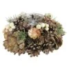 Northlight 7.25" Autumn Artificial Foliage Pine Cone Votive Candle Holder