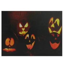Northlight LED Lighted Silly & Spooky Jack-O-Lanterns Halloween Canvas Wall Art -Northlight D204947S 1 1