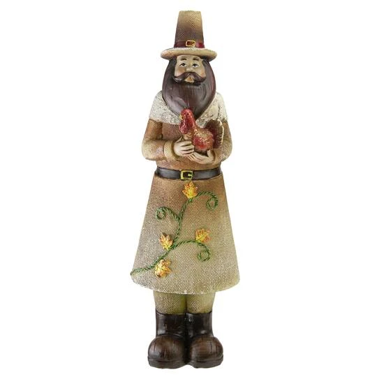 Northlight Marigold Orange, Tan & Brown Pilgrim Man Figurine 4 Northlight Marigold Orange, Tan & Brown Pilgrim Man Figurine - Image 2